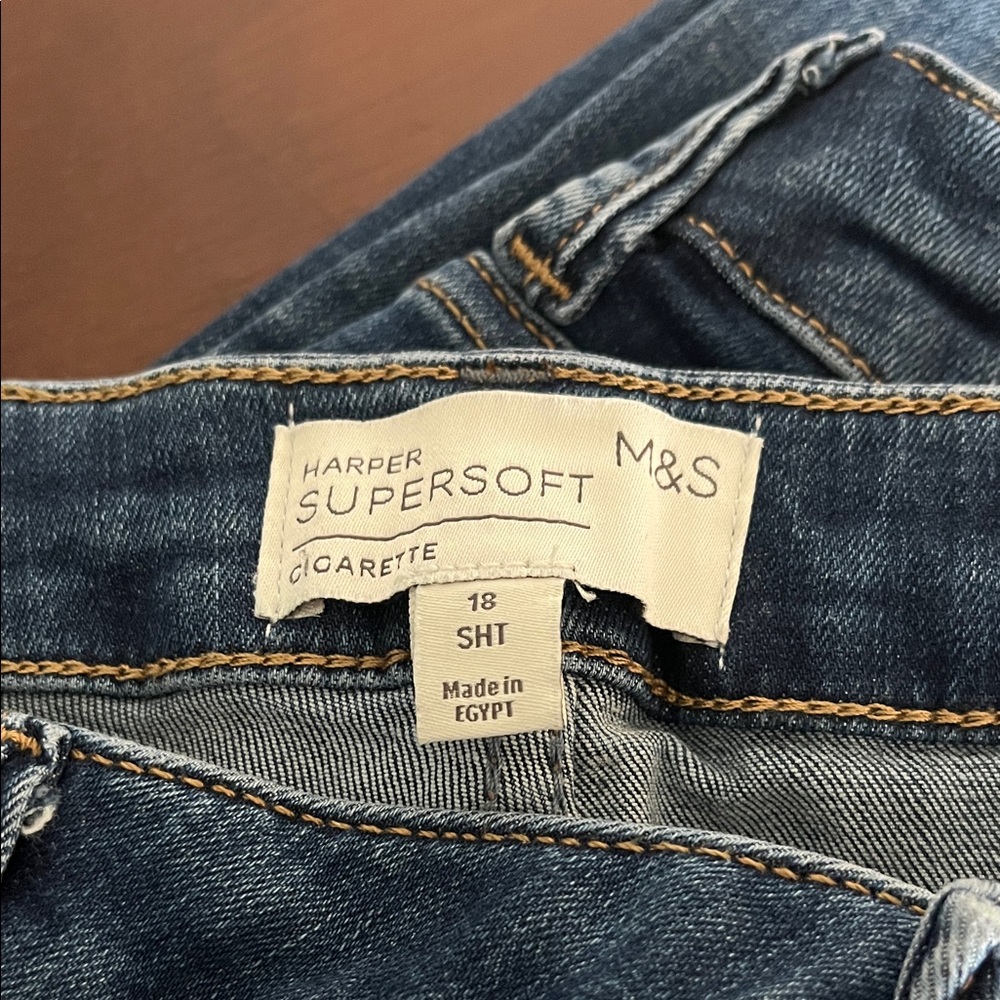 Marks & Spencer Harper Supersoft Cigarette Jeans in Dark Blue
